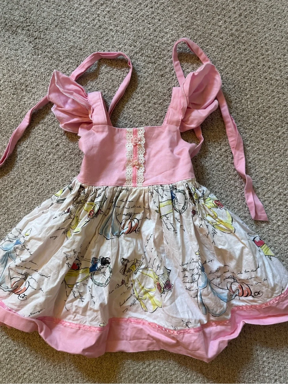 Custom Pink Ruffle Sleeve Disney Princess Sundress